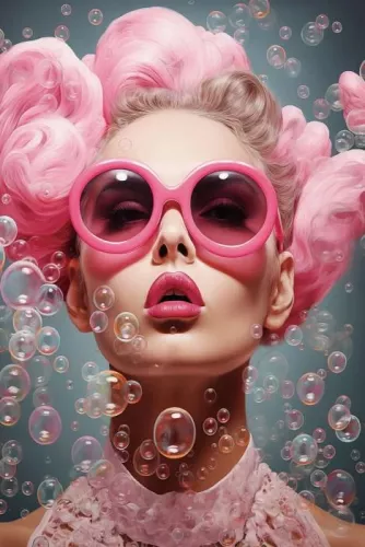Hazenkamp Fachhändler Pink Woman with Bubbles 80x120cm (202032)