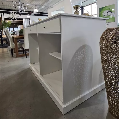 Thekentisch 150cm breit glänzend weiß