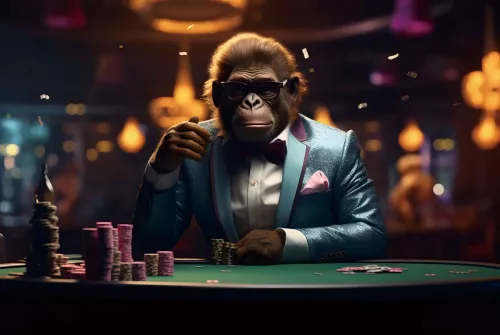 Affenpoker 80x120cm