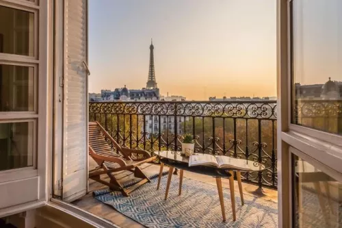 Sonnenuntergang Paris 120x80cm