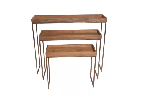 Ridley Konsolenset Teakholz / Polierter Stahl