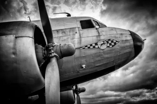 Hazenkamp Fachhändler Flugzeug II S/W 180x120cm (202381)