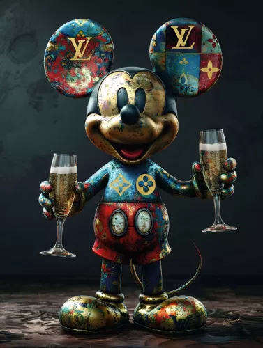 Maus mit Champagner 60x80cm