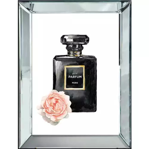 Rahmen Parfum Schwarz Flasche 40x4.5x50cm