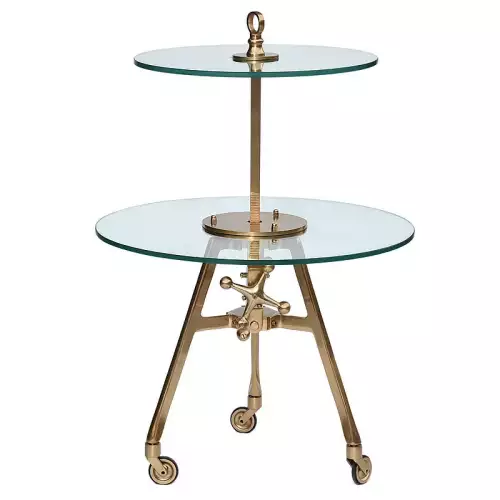 Hazenkamp Fachhändler 2-Etagen-Tisch Musa auf Rädern 40x40x90 cm (113978)