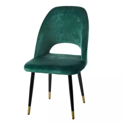 Hazenkamp Fachhändler Charlie Beistellstuhl grün mit schwarzen und goldenen Beinen (113992)