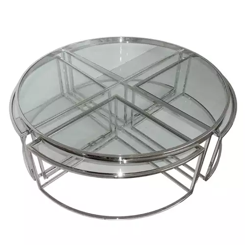 Tisch Dominic 120x120x40,5cm silber Glas