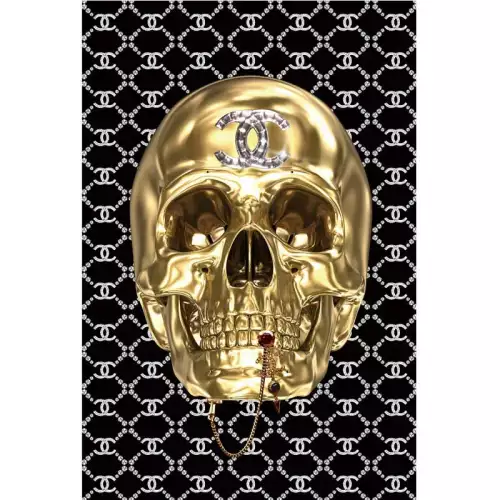 Totenkopf Gold - 80x120 cm