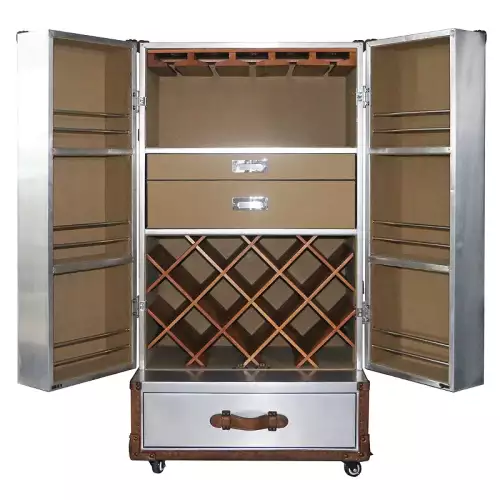 Weinschrank Maysville 63x52x130cm Silber