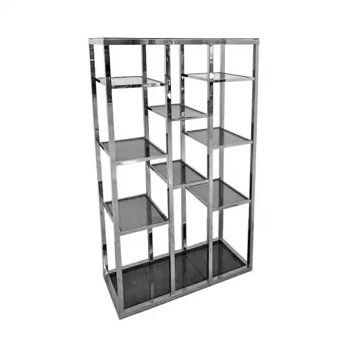 Rack Millington 120x35x220cm mit schwarzem Glas