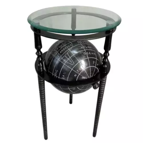 Hazenkamp Fachhändler Tisch integrierter Globus 35x35x63cm schwarz (115685)