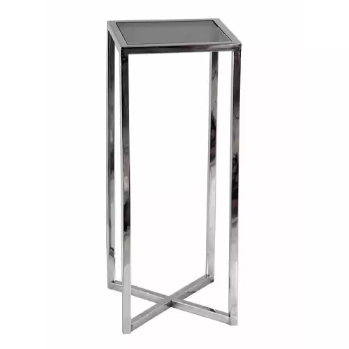 Beistelltisch 30x30x75cm Schwarz Glas