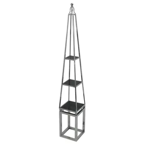 Obelisk Cassius 30x30x203cm mit schwarzem Glas