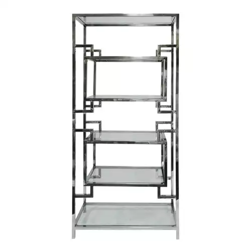 Vitrine Darren 90x45x190cm Silber