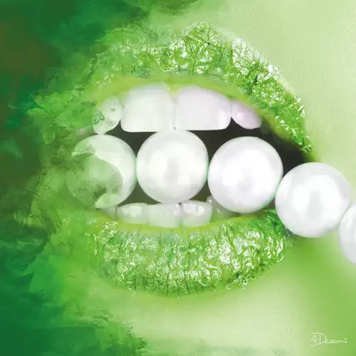 Grüne Perlen 80x80x2cm