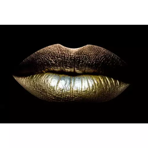 Hazenkamp Fachhändler Schöne weibliche geschlossene goldene Lippen 120x80x2cm (110948)