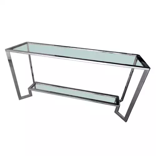 Hazenkamp Fachhändler Wandtisch Terrance 160x45x78cm Klarglas silber (110824)