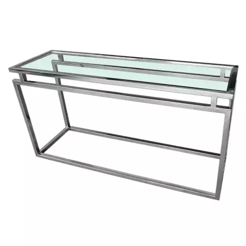 Wandtisch Payton 150x45x78cm Klarglas silber