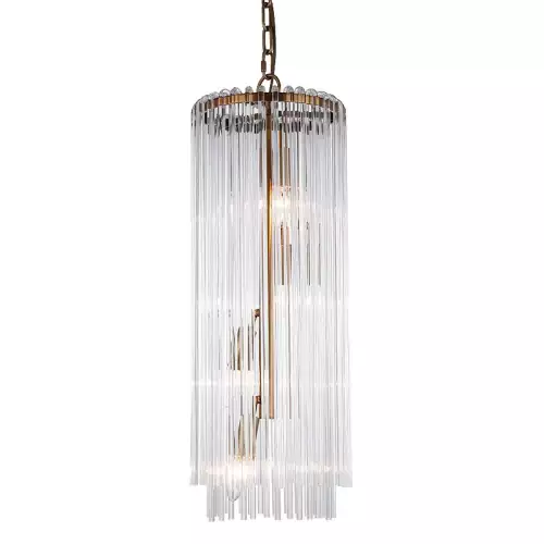 Deckenfluter Lampe Aleena 25x25x69cm gold glas