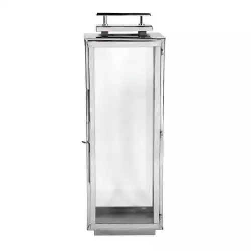 Laterne Large silber mit klarem Glas