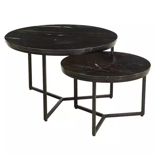 Couchtisch Tatum Marmor Schwarz 2er Set