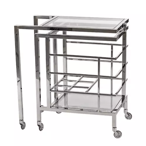 Hazenkamp Fachhändler Bar Trolley Ernesto 72x42x77cm With Clear Glass (109564)