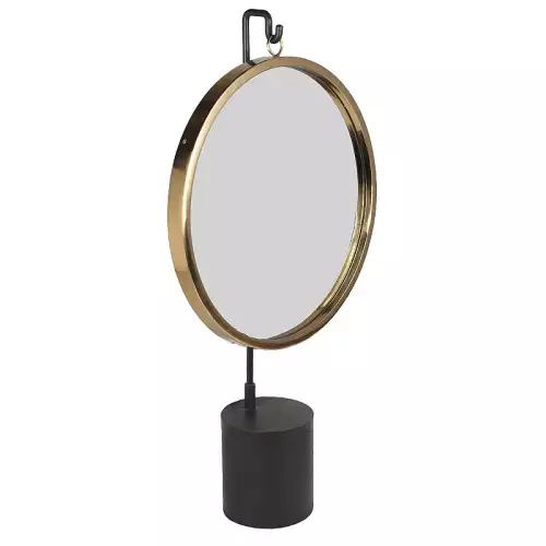 Mirror round on stand 41x14x75cm