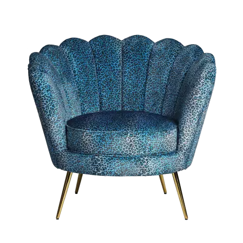 rolandk-wohnen Fauteuil Ilda leopard blauw (SV2327)