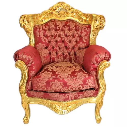 rolandk-wohnen F7 Barocksessel gold bordeauxe (SV1718)
