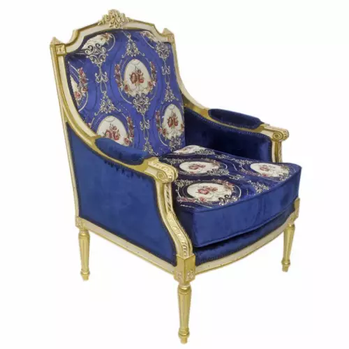 F4 Barocksessel gold-blau