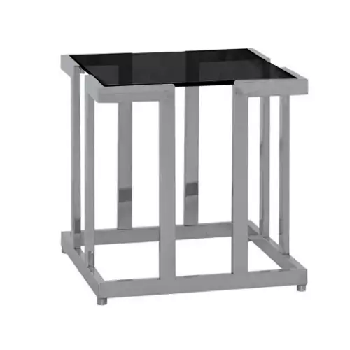 Side Table Weber 60x60x55cm With Black Glass