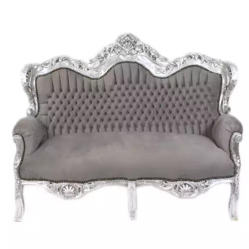 F30 Barocksofa  silber  /grau