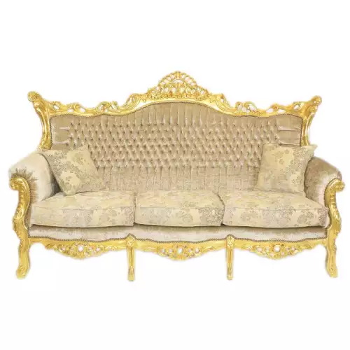 Barocksofa set royal lyse goud-premium beige   mit edlem Muster