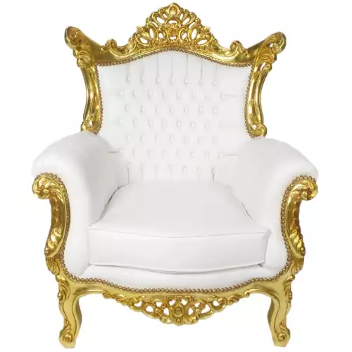 rolandk-wohnen Barocksofa setset royal lyse goud-wit skai (SV1736)