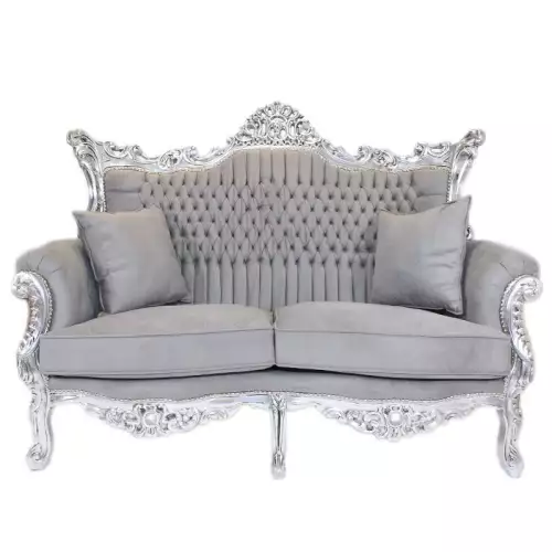 rolandk-wohnen Barocksofa set royal lyse zilver-grijs (SV1737)