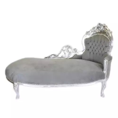 rolandk-wohnen Chaise longue   silber  /grau (SV1743)