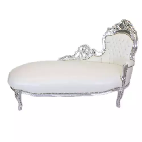 Chaise longue   silber  /weiss