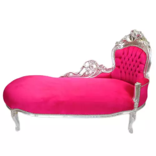 rolandk-wohnen Chaise longue   silber  /pink (SV1746)