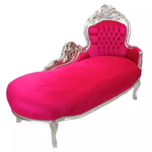 rolandk-wohnen Chaise longue   silber  /pink (SV1746)