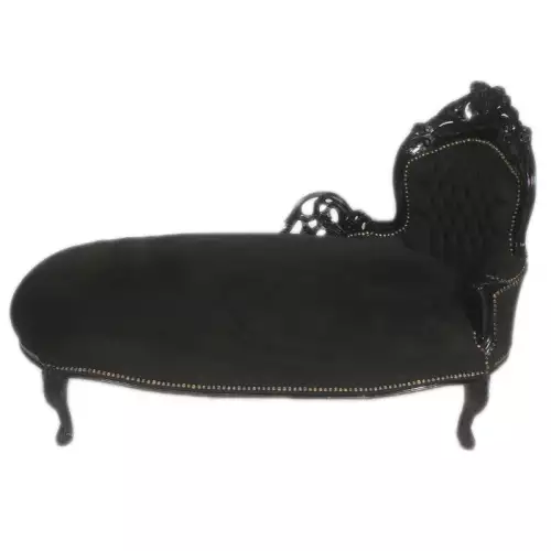 rolandk-wohnen Chaise longue  schwarz (SV1750)