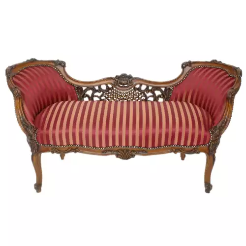 rolandk-wohnen Barocksofa  deluxe bordeaux streep (SV1772)