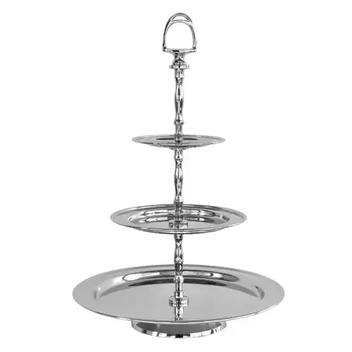 3-Tier Round Plate 25x25x37cm With Horse Paddle