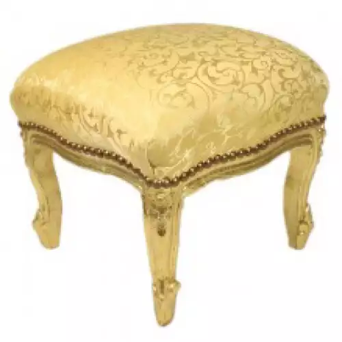 rolandk-wohnen Barockhocker gold Stoff mit Muster (302227695502)