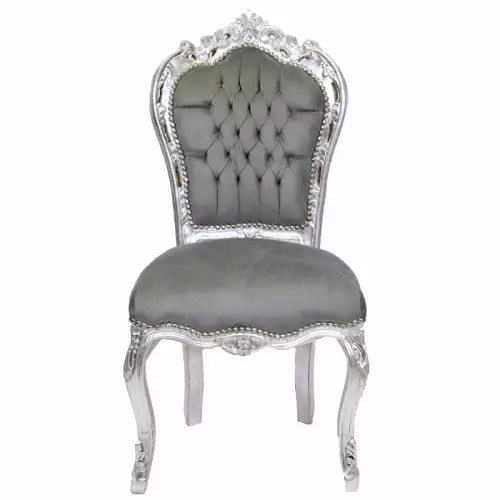 rolandk-wohnen Barockstuhl St 5 silber/grau (SV1049)