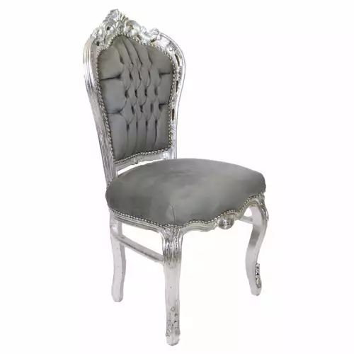 rolandk-wohnen Barockstuhl St 5 silber/grau (SV1049)