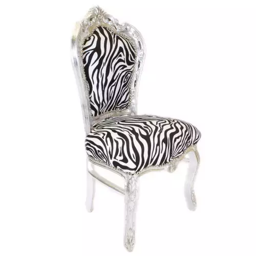 rolandk-wohnen Barockstuhl St 5 silber/zebra (SV2279)