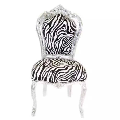 rolandk-wohnen Barockstuhl St 5 silber/zebra (SV2279)