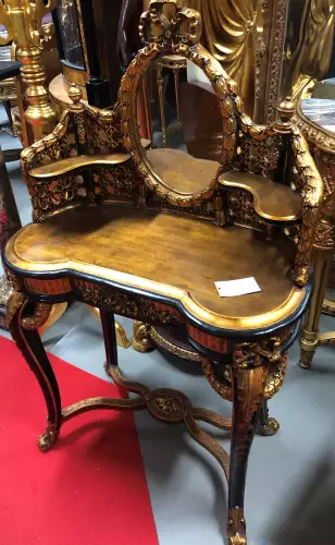 Barock Spiegelkonsole Schminktisch gold