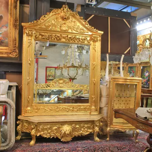 rolandk-wohnen Rococo Barock console mit spiegel exklusiv (SV1870)