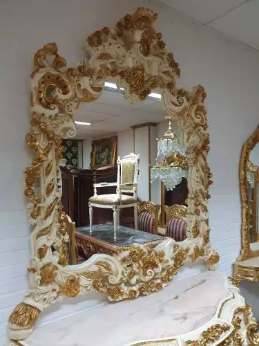 rolandk-wohnen Rococo Barock console mit spiegel exklusiv (SV2093)